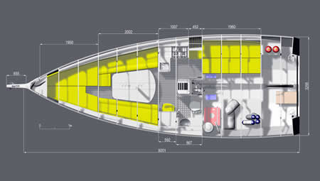 внутренняя планировка яхты