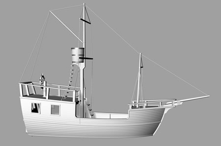 кораблик каравелла модель 5 метров