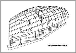 набор яхты на стапеле